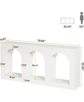 Tribesigns 70.9" Console Table with Storage, Wood Entryway Entry Table with 3 Arched Shelves for Foyer, Hallway, Living Room, Behind Couch Sofa,