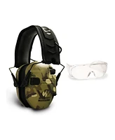 Walker's Razor Slim Shooting Muffs (Multicam Camo, Tan) with Safety Glasses