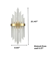 Moose Modern Gold Wall Sconces Set of Two Wall Light with Crystal Frosted Glass