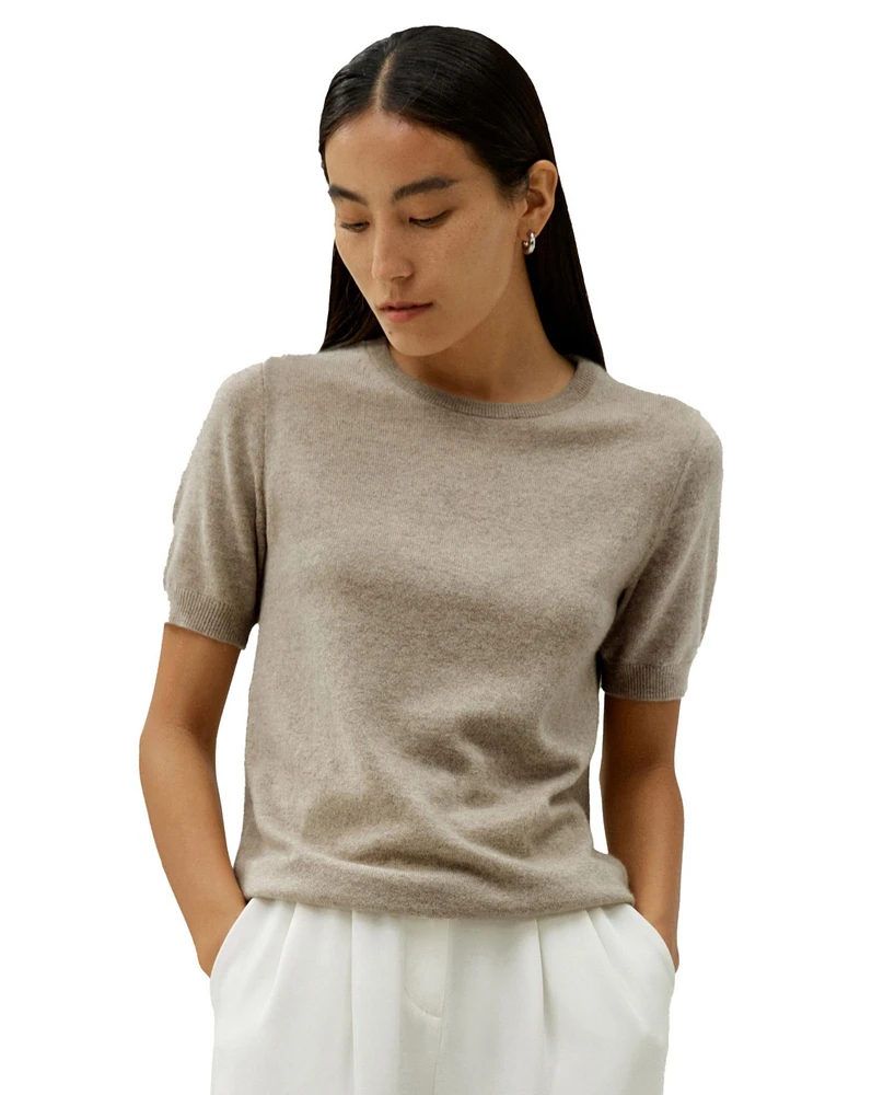 Baby Cashmere Crew Neck Knit Top for Women