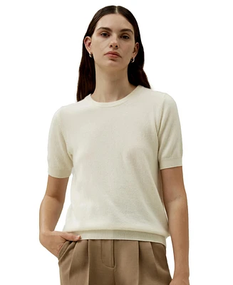 Baby Cashmere Crew Neck Knit Top for Women