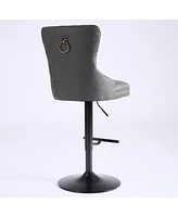 Set of 2 Adjustable Swivel Bar Stools, Modern Chairs for Home,Kitchen, and Pub-The Pop Home