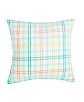 18" x 18" Bunny Trail Plaid Woven Spring Easter Themed Accent Throw Pillow