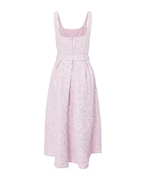 Quiz Women's Jacquard Square Neck Midi Dress