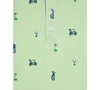Little Me Baby Boys Cotton Golf Polo & Striped Shorts Set