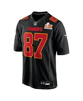 Nike Men's Travis Kelce Black Kansas City Chiefs Super Bowl Lix Patch Fashion Game Jersey