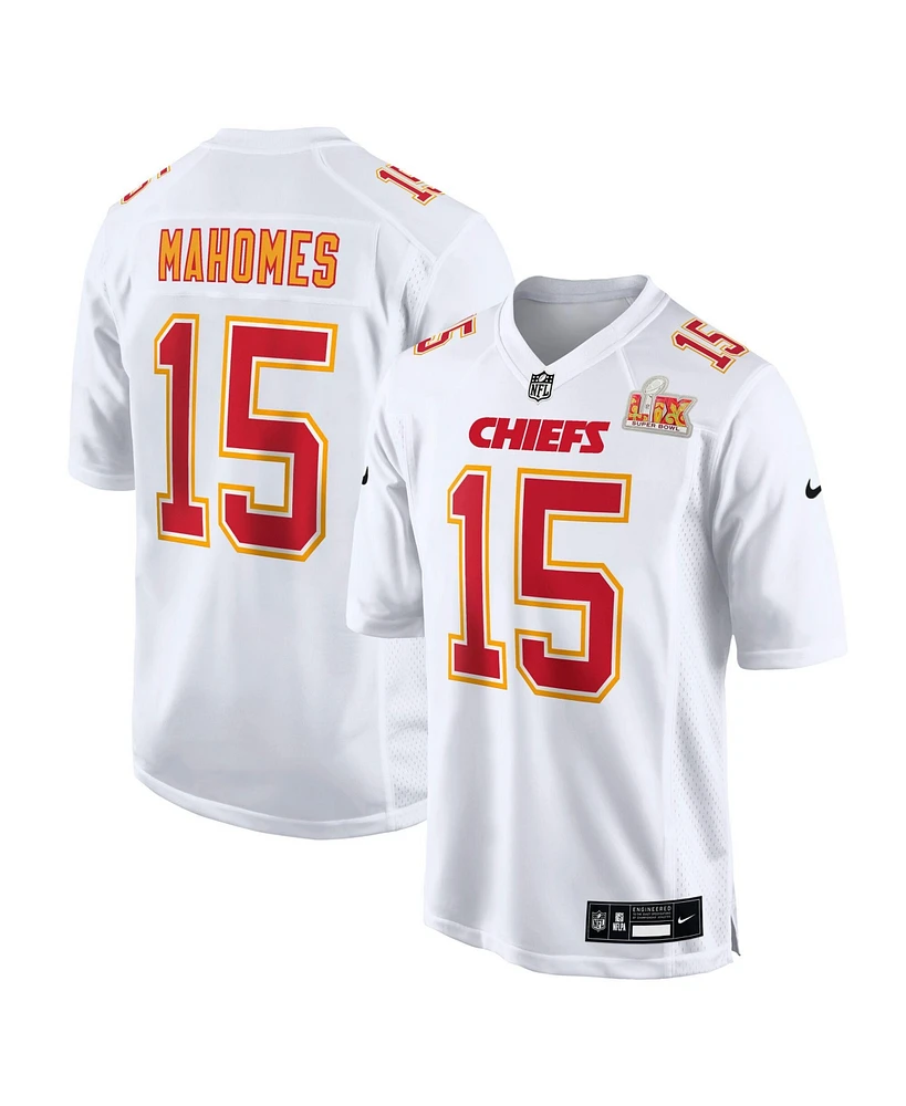 Nike Men's Patrick Mahomes White Kansas City Chiefs Super Bowl Lix Patch Fashion Game Jersey