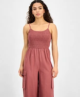 And Now This Petite Repeat Cargo-Pocket Jumpsuit, Exclusively at Macy's