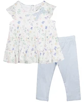 Rare Editions Baby Girls 2-Piece Power Mesh Dressy Top and Pant Set