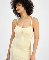 Guess Women's Reina Pointelle-Knit Ribbed Dress