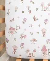 Living Textiles Baby Girls Mushroom House Collection Crib Sheet