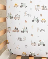 Living Textiles Baby Tractor Ride Collection Cotton Crib Sheet