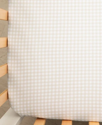 Living Textiles Baby Gingham-Print Cotton Crib Sheet