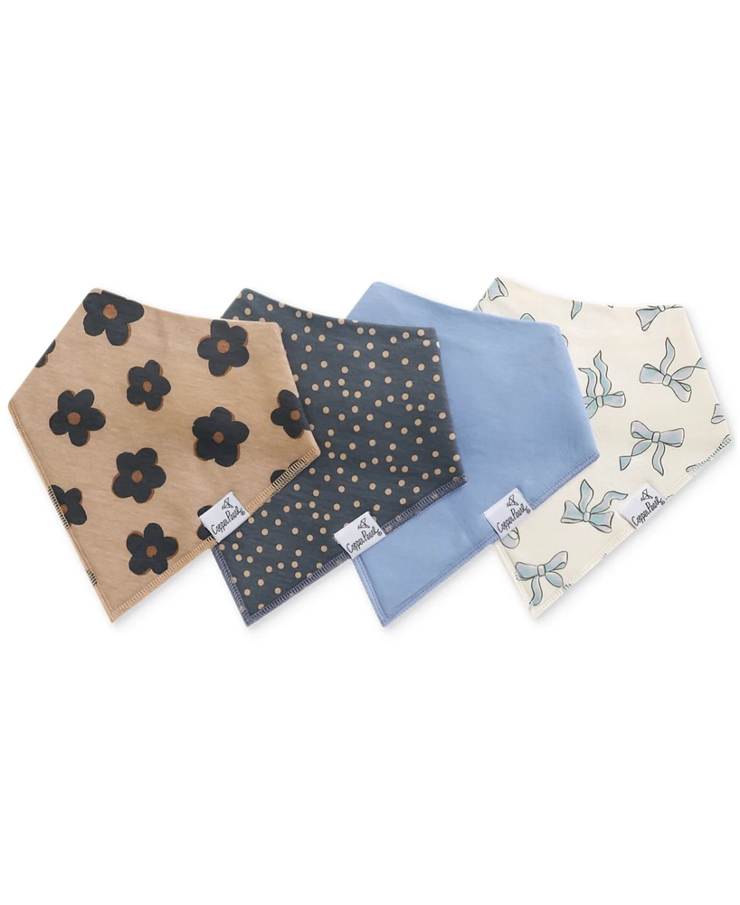 Copper Pearl Baby 4-Pc. Gemma in Tan Bandana Bib Set