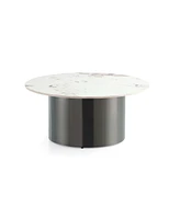 Manhattan Comfort 31.49" Alondra Modern Round Sintered Stone Top Coffee Table