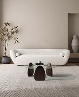 Manhattan Comfort 35.43" Artesia Modern Tempered Glass Top Coffee Table