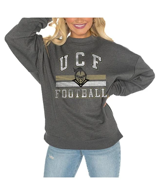 Gameday Couture Women's Charcoal Ucf Knights Good Vibes Premium Fleece Drop Shoulder Pullover Sweatshirt