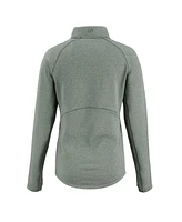 Cutter Buck Women's Heather Green Bay Packers Peshastin Eco Fleece Tri-Blend Raglan Half-Zip Jacket