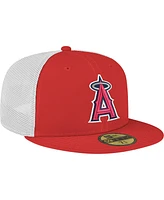 New Era Men's Red Los Angeles Angels Team Color 59FIFTY Trucker Fitted Hat