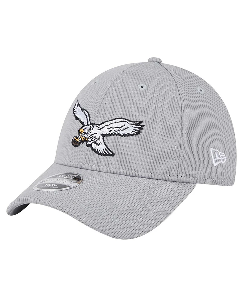 New Era Big Boys and Girls Gray Philadelphia Eagles Main 9FORTY Adjustable Hat