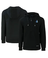 Cutter Buck Men's Black Detroit Lions Throwback Roam Eco Half-Zip Pullover Hoodie