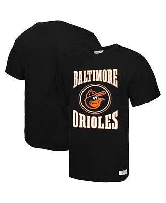 Mitchell & Ness Men's Black Baltimore Orioles Arched Logo Slub T-Shirt