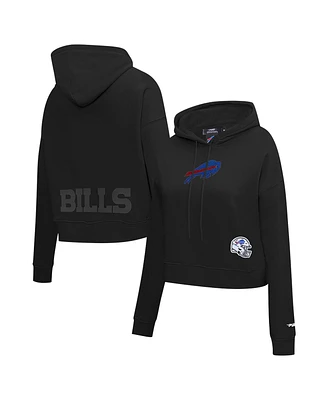 Pro Standard Women's Black Buffalo Bills Jeweled Cropped Pullover Hoodie