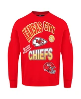 Pro Standard Men's Red Kansas City Chiefs Turn It Up Drop Shoulder Pullover Sweatshirt