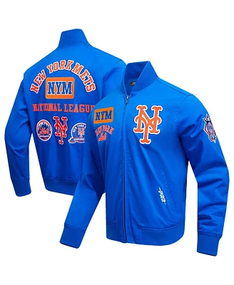 Pro Standard Men's Royal New York Mets Area Code Twill Full-Zip Jacket