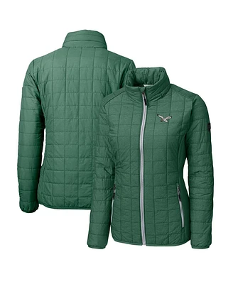 Cutter & Buck Women's Green Philadelphia Eagles Gridiron Classics Logo Rainier PrimaLoft Eco Insulated Full-Zip Puffer Jacket