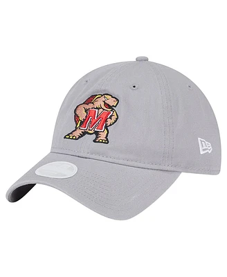 New Era Women's Gray Maryland Terrapins Logo 9TWENTY Adjustable Hat