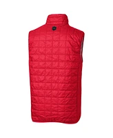 Cutter & Buck Men's Scarlet Ohio State Buckeyes Primary Team Logo Rainier PrimaLoft Insulated Full-Zip Puffer Vest