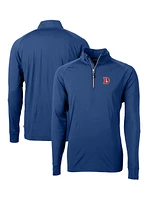 Cutter & Buck Men's Royal Denver Broncos Adapt Eco Knit Stretch Quarter-Zip Throwback Pullover Top