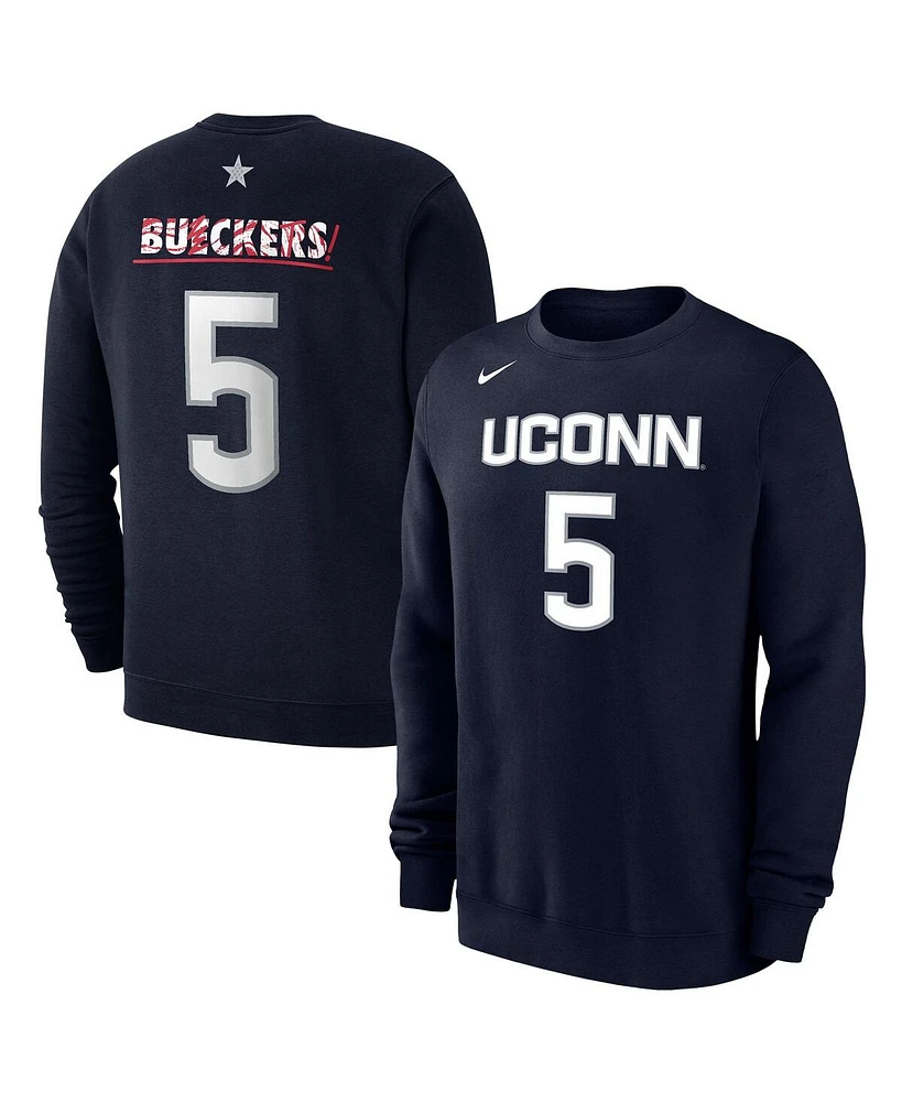 Nike Men's and Women's Paige Bueckers Navy UConn Huskies Player Name Number Buckets Club Fleece Sweatshirt