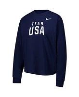 Nike Women's Navy Team Usa Boxy Long Sleeve T-Shirt