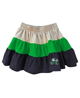 Wes & Willy Girls Toddler 2-Piece Tan/Navy Notre Dame Fighting Irish Tri-Blend Sleeveless Full-Zip Hoodie and Tiered Skirt Set