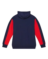 Mitchell & Ness Men's Navy Houston Rockets Color Block 2.0 Fleece Pullover Hoodie