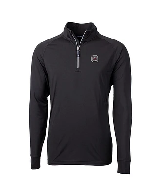 Cutter & Buck Men's Black South Carolina Gamecocks Adapt Knit Quarter-Zip Pullover Jacket