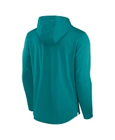 Nike Men's Aqua Seattle Mariners Team Letterman Performance Hooded Long Sleeve T-Shirt