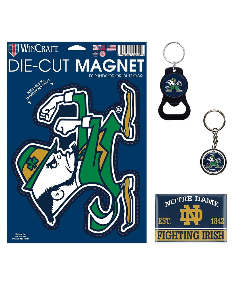 Wincraft Notre Dame Fighting Irish 4-Pack Key Rings and Magnets Set