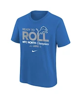 Nike Big Boys and Girls Blue Detroit Lions 2024 Nfc North Division Champions Locker Room Trophy Collection T-Shirt