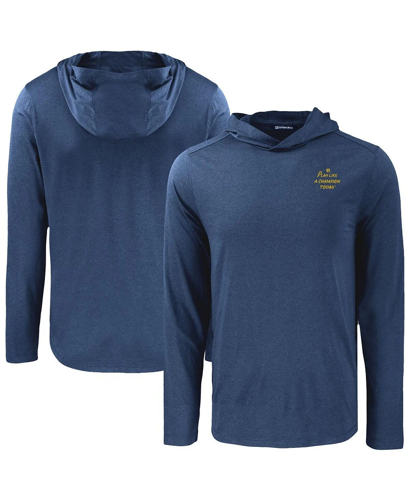 Cutter Buck Men's Navy Notre Dame Fighting Irish Play Like A Champion Today Coastline Epic Comfort Eco Long Sleeve Hoodie T-Shirt