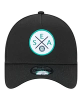 New Era Men's Black Seattle Mariners 9FORTY A-Frame Adjustable Hat