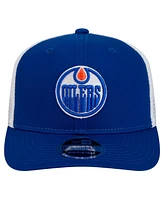 New Era Men's Royal/White Edmonton Oilers Core Trucker 9SEVENTY Stretch-Snap Hat