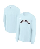 Nike Big Boys and Girls Light Blue San Antonio Spurs 2024/25 City Edition Wordmark Performance Long Sleeve T-Shirt