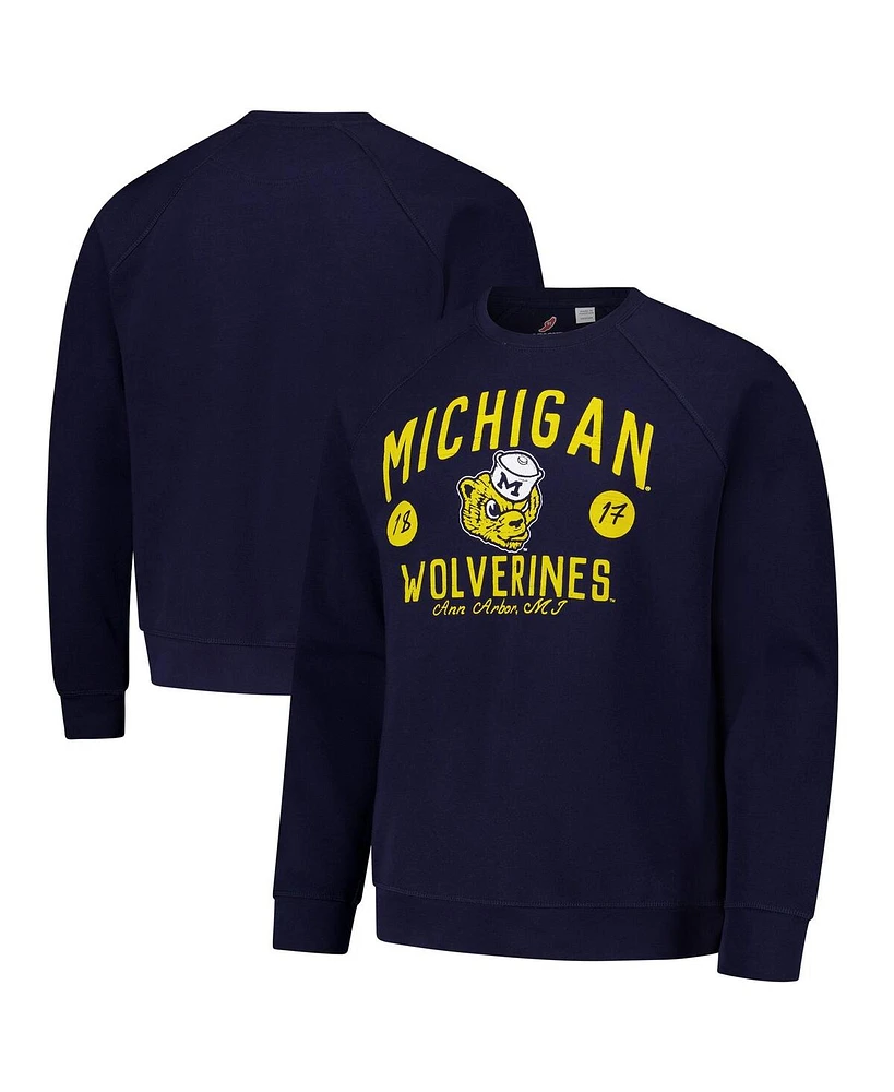 League Collegiate Wear Men's Navy Michigan Wolverines Bendy Arch Essential 2.0 Pullover Sweatshirt