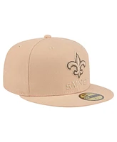 New Era Men's Tan Orleans Saints Candied Pecan 59FIFTY Fitted Hat