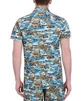 Robert Graham Men's Short Sleeve Button-Front Tropical Print Shirt