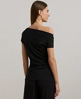Lauren Ralph Women's Jersey Asymmetrical Off-the-Shoulder Top