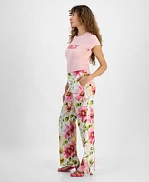 Guess Women's Colette Floral-Print Straight-Leg Pants